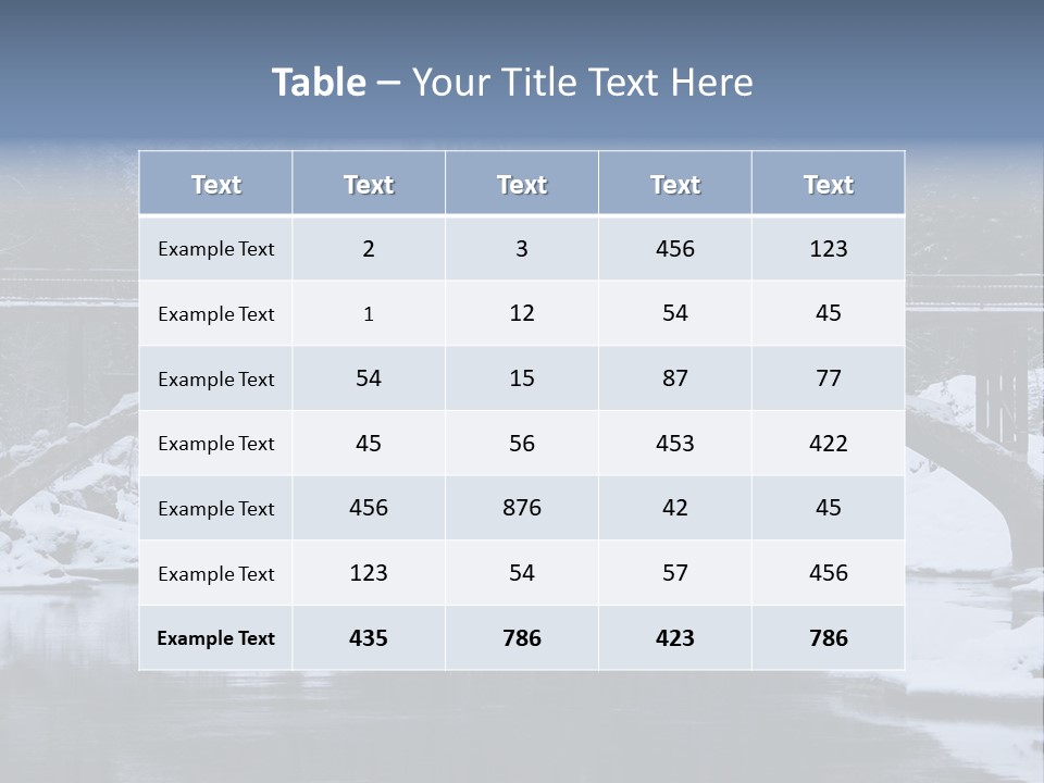 A Bridge Over A Body Of Water Covered In Snow PowerPoint Template