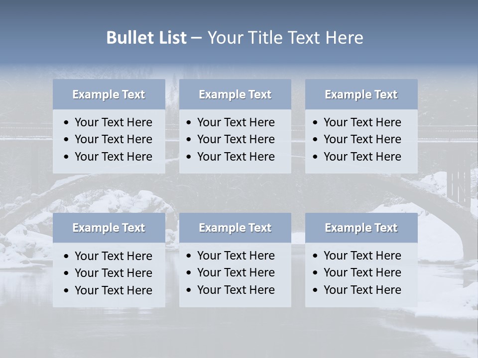 A Bridge Over A Body Of Water Covered In Snow PowerPoint Template