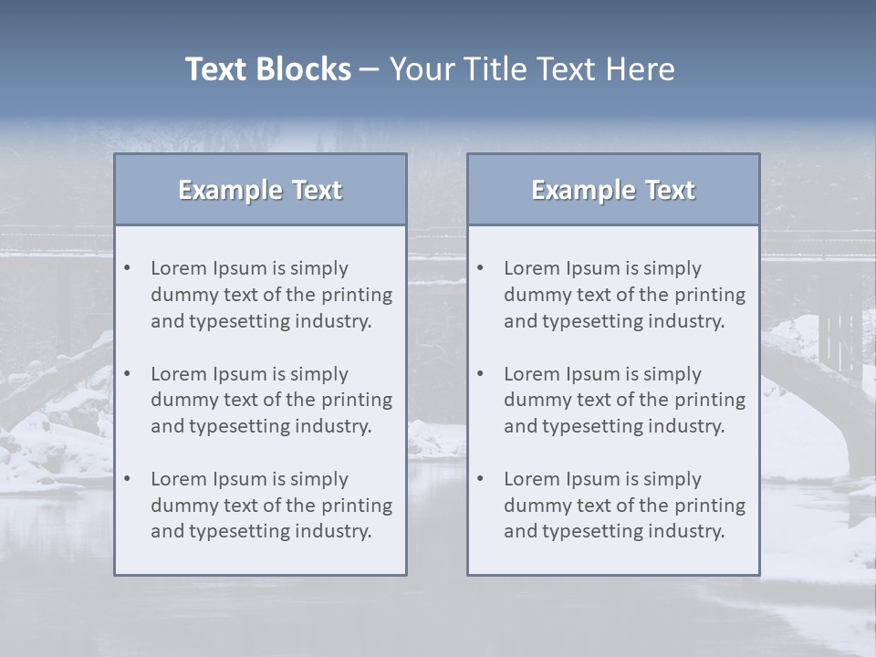 A Bridge Over A Body Of Water Covered In Snow PowerPoint Template