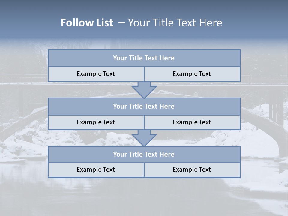 A Bridge Over A Body Of Water Covered In Snow PowerPoint Template