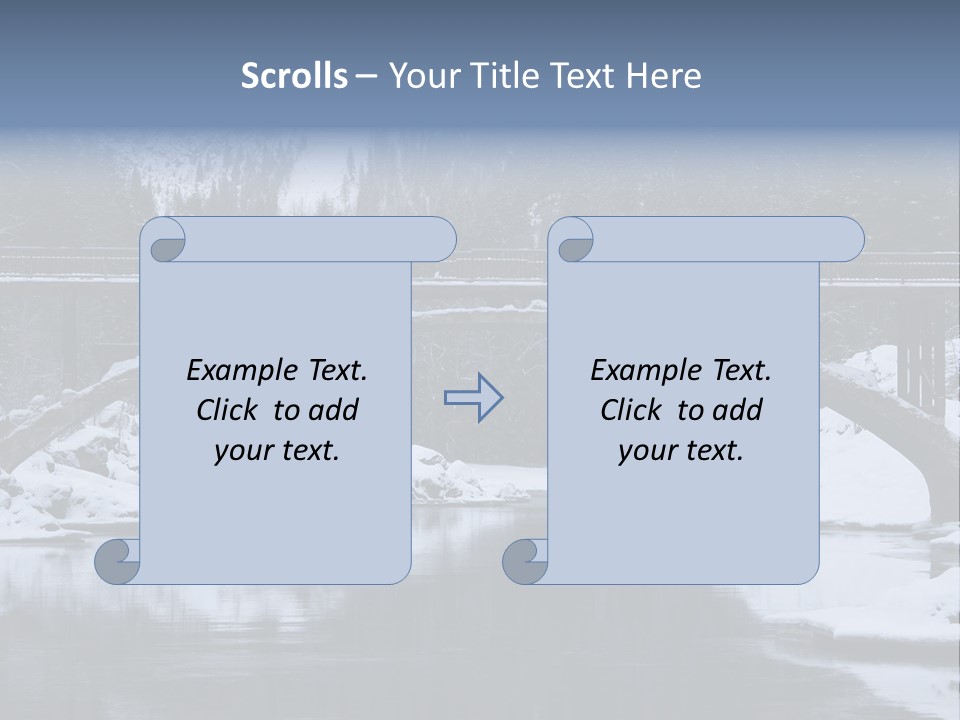 A Bridge Over A Body Of Water Covered In Snow PowerPoint Template