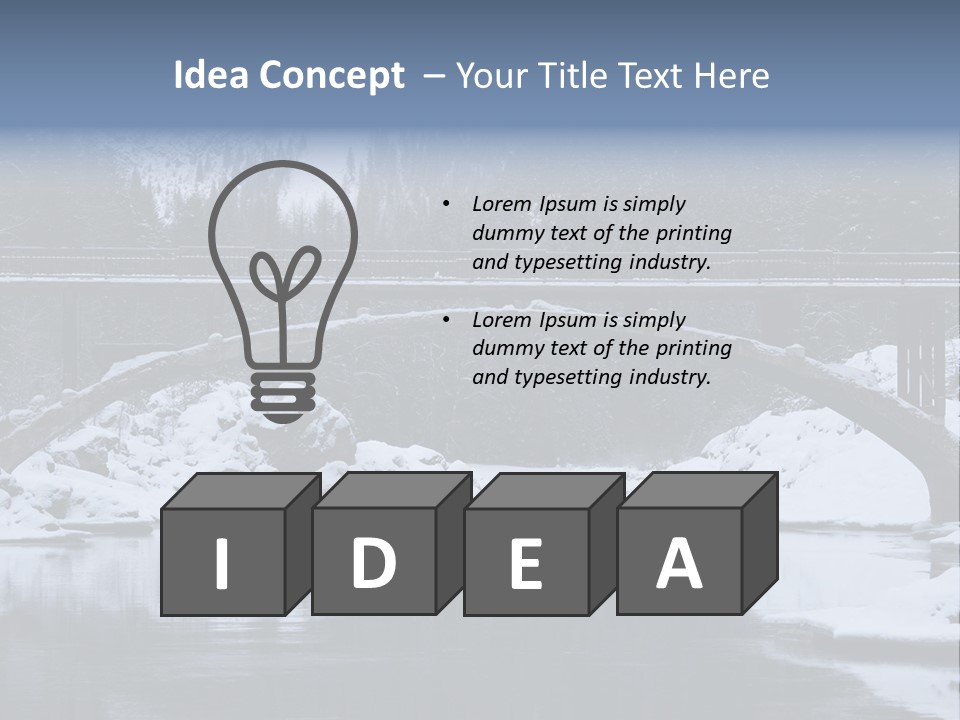 A Bridge Over A Body Of Water Covered In Snow PowerPoint Template