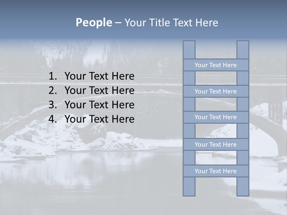 A Bridge Over A Body Of Water Covered In Snow PowerPoint Template