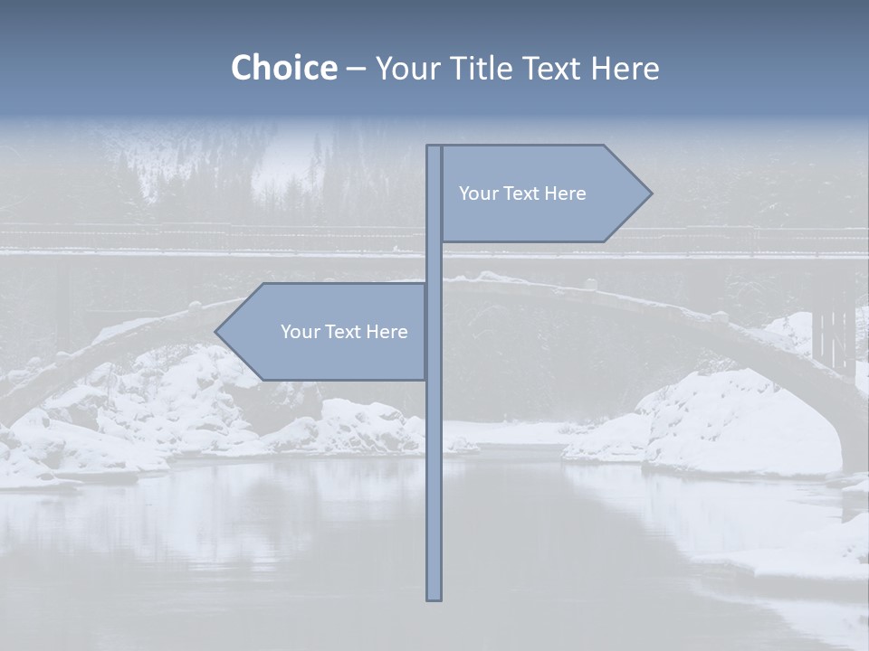 A Bridge Over A Body Of Water Covered In Snow PowerPoint Template