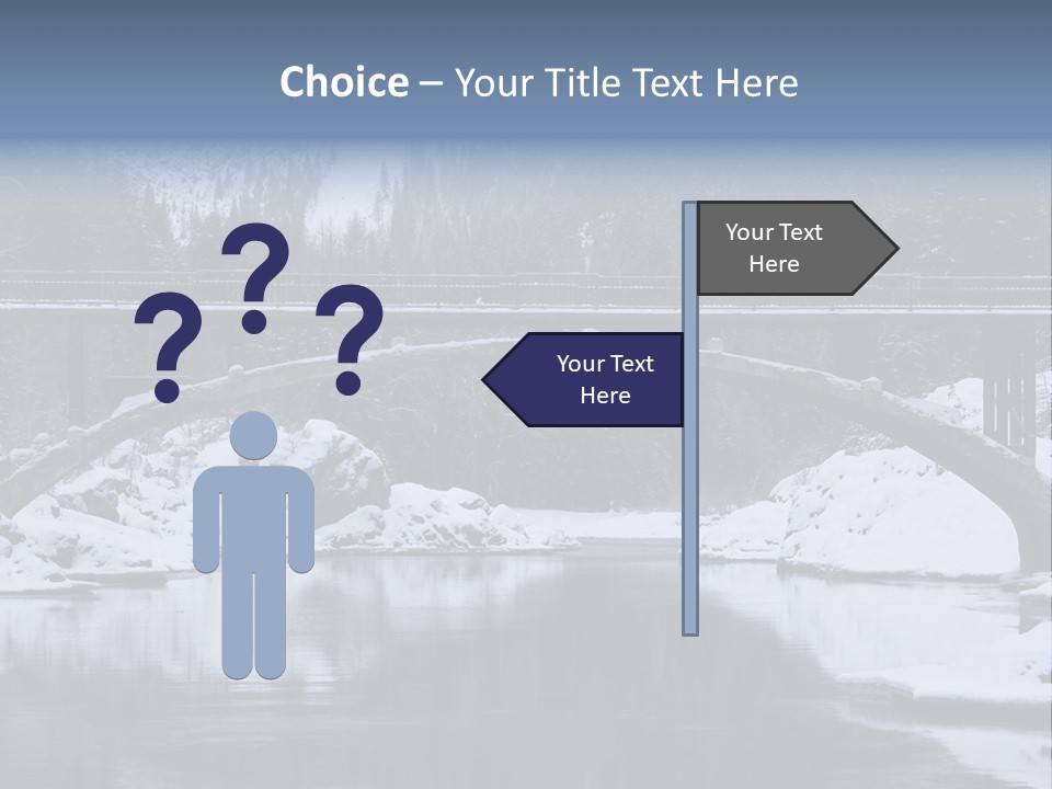 A Bridge Over A Body Of Water Covered In Snow PowerPoint Template