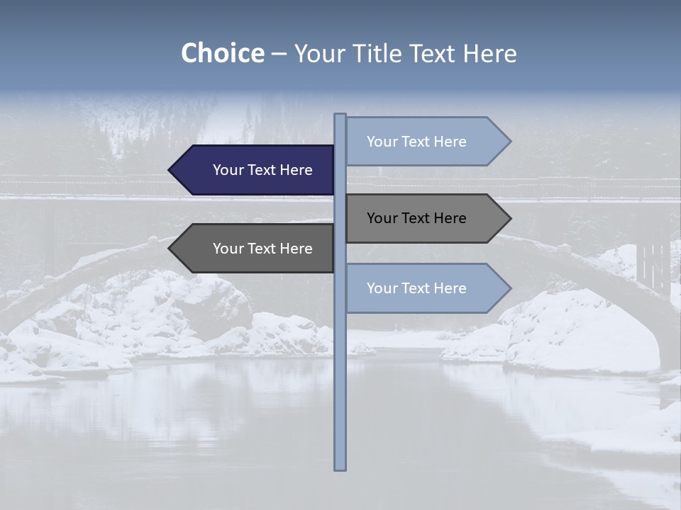 A Bridge Over A Body Of Water Covered In Snow PowerPoint Template