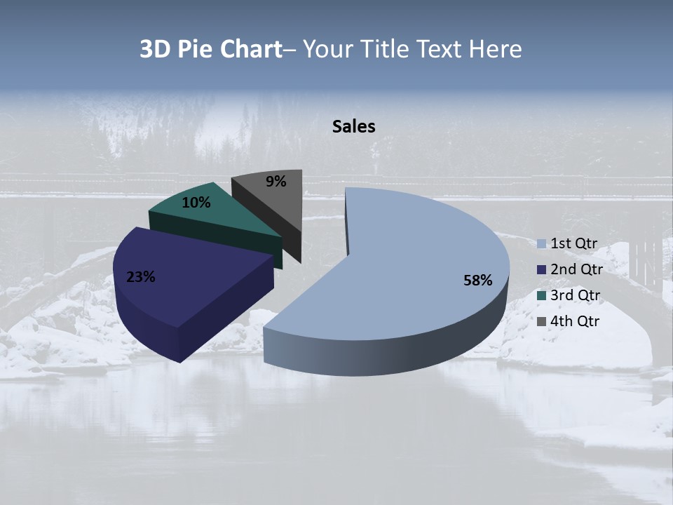 A Bridge Over A Body Of Water Covered In Snow PowerPoint Template