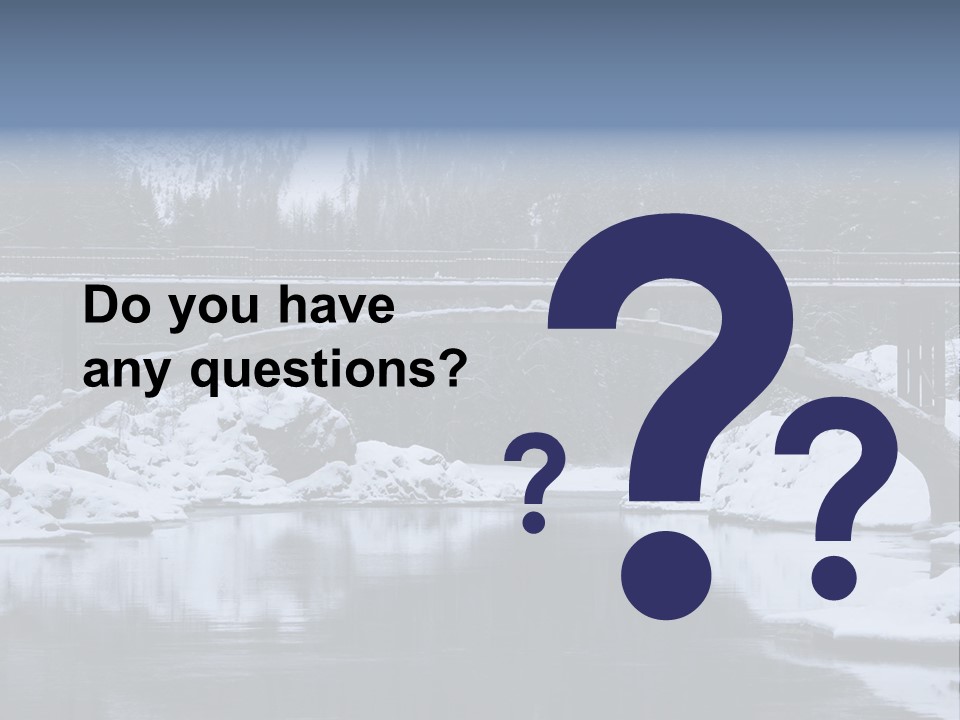 A Bridge Over A Body Of Water Covered In Snow PowerPoint Template