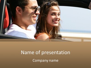 A Man And A Little Girl In A Car Looking Out The Window PowerPoint Template