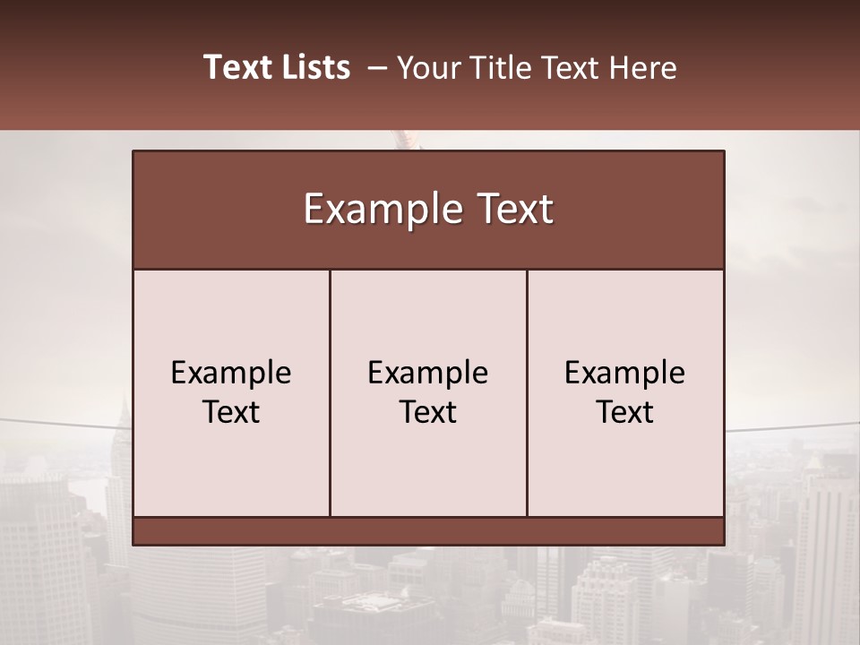 A Man Walking On A Tight Rope Over A City PowerPoint Template