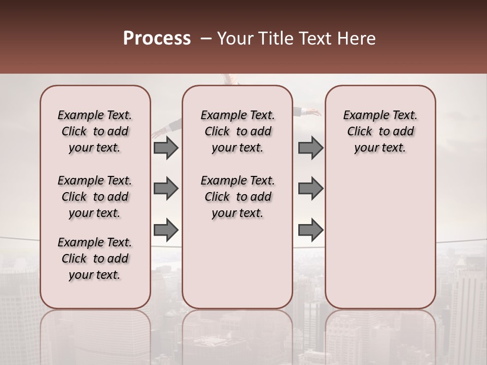 A Man Walking On A Tight Rope Over A City PowerPoint Template