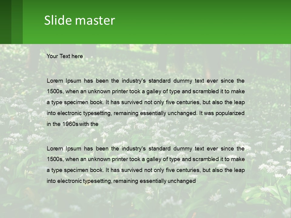 A Field Full Of White Flowers With Trees In The Background PowerPoint Template