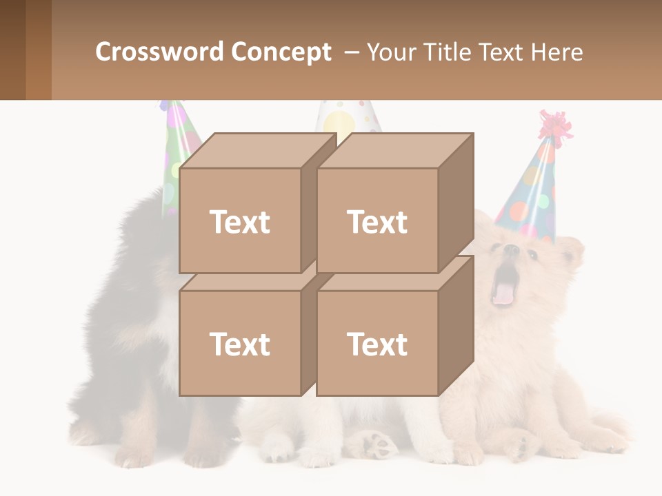 A Group Of Dogs Wearing Party Hats PowerPoint Template