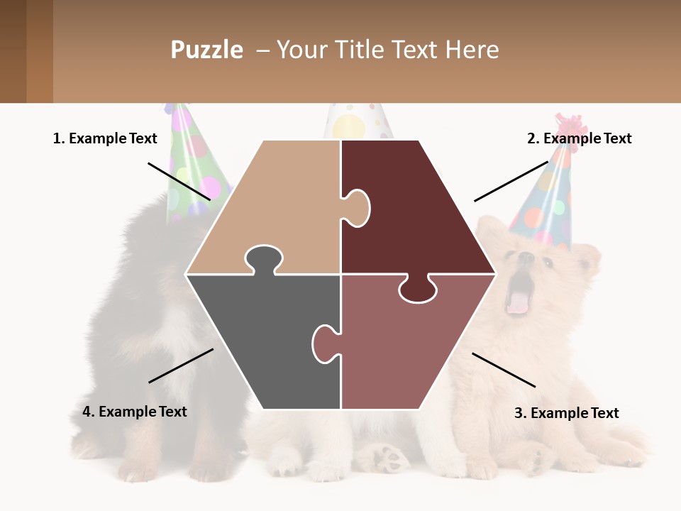 A Group Of Dogs Wearing Party Hats PowerPoint Template