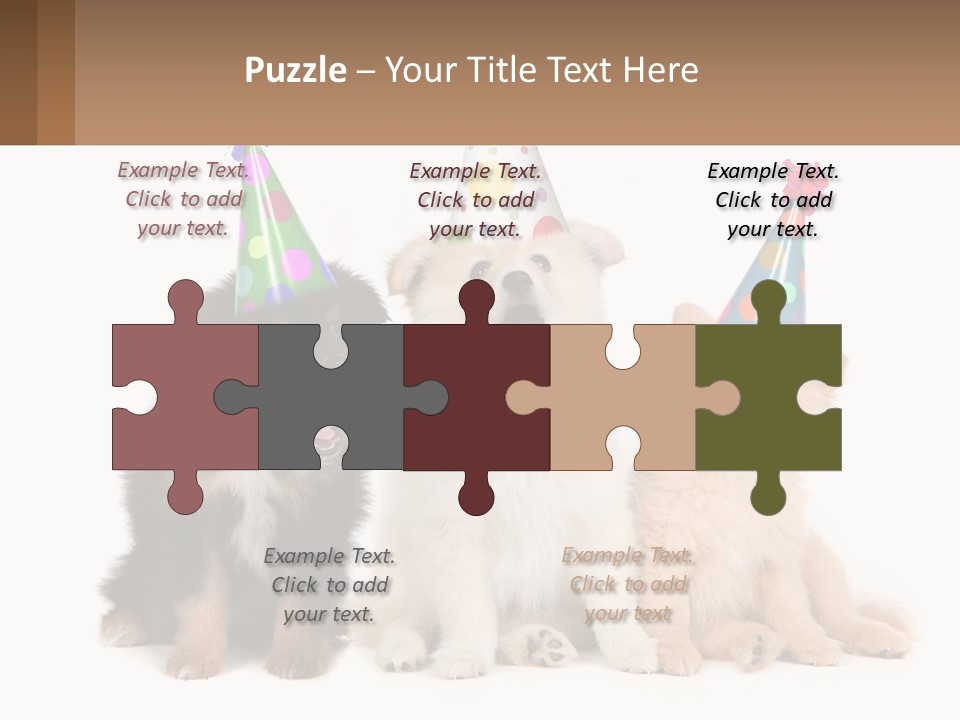 A Group Of Dogs Wearing Party Hats PowerPoint Template