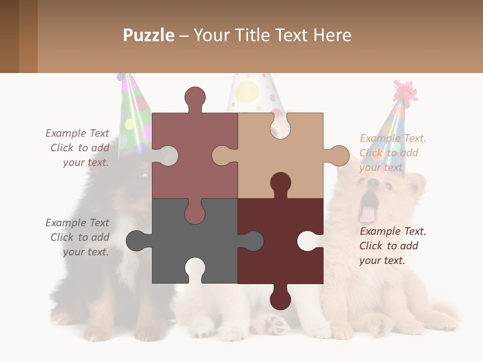A Group Of Dogs Wearing Party Hats PowerPoint Template