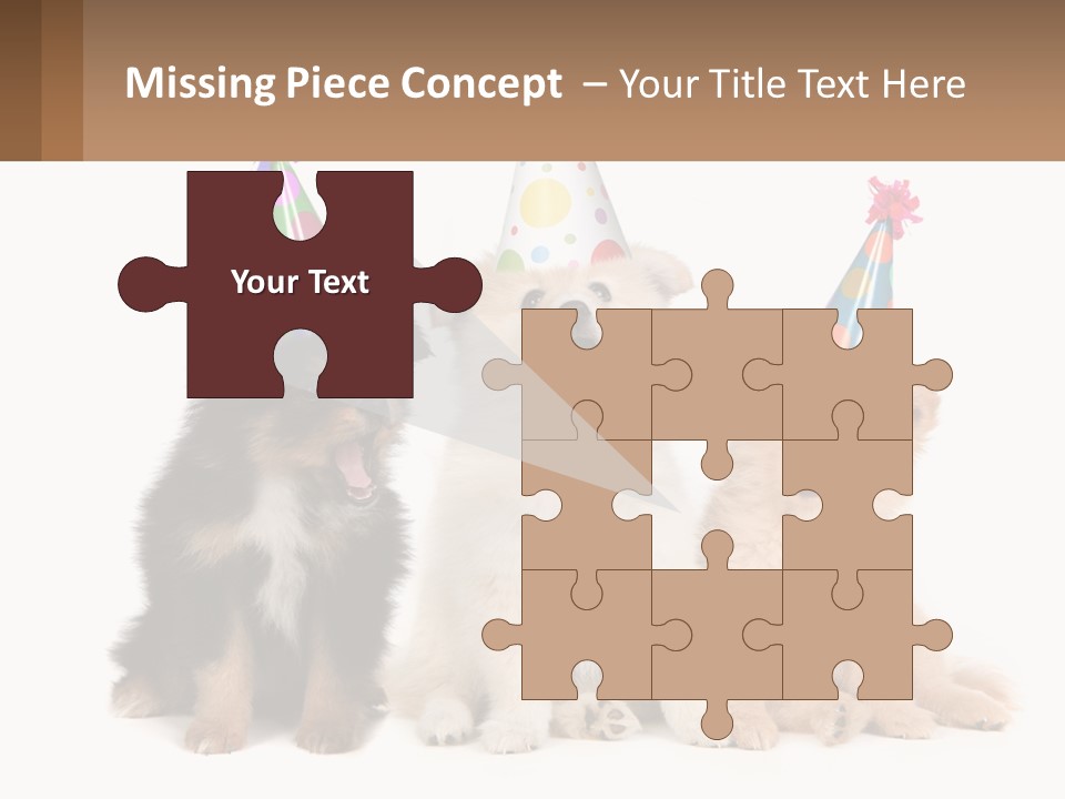 A Group Of Dogs Wearing Party Hats PowerPoint Template