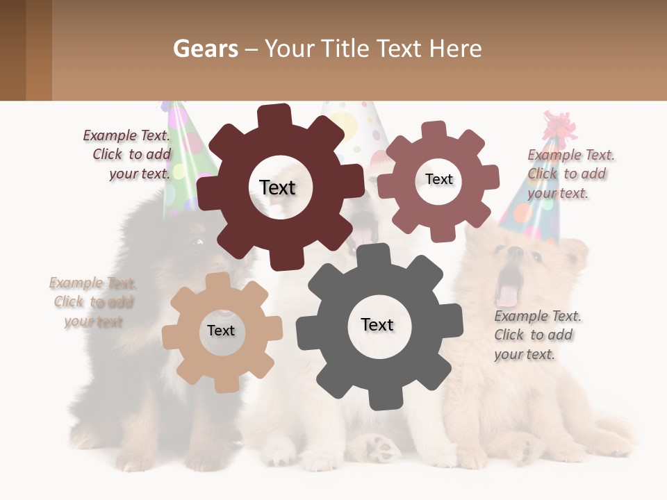 A Group Of Dogs Wearing Party Hats PowerPoint Template
