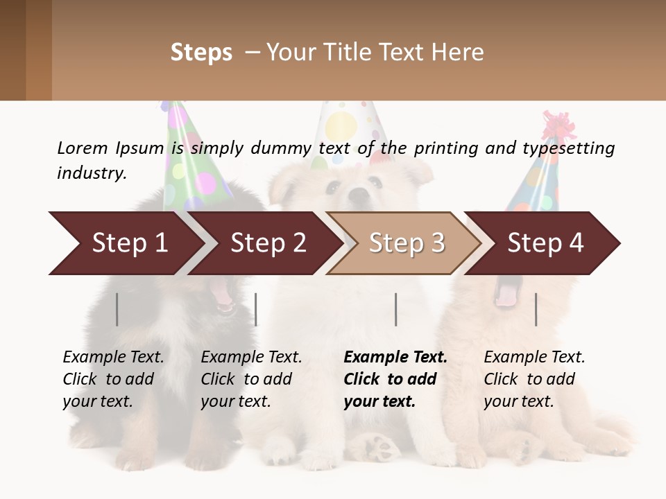 A Group Of Dogs Wearing Party Hats PowerPoint Template
