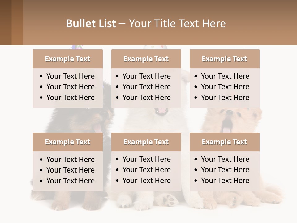 A Group Of Dogs Wearing Party Hats PowerPoint Template