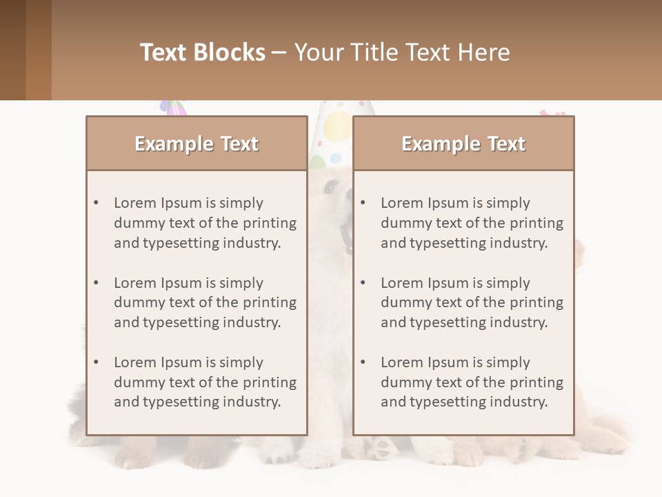 A Group Of Dogs Wearing Party Hats PowerPoint Template