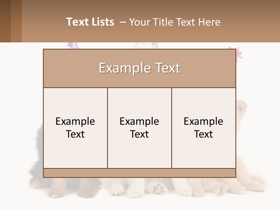 A Group Of Dogs Wearing Party Hats PowerPoint Template