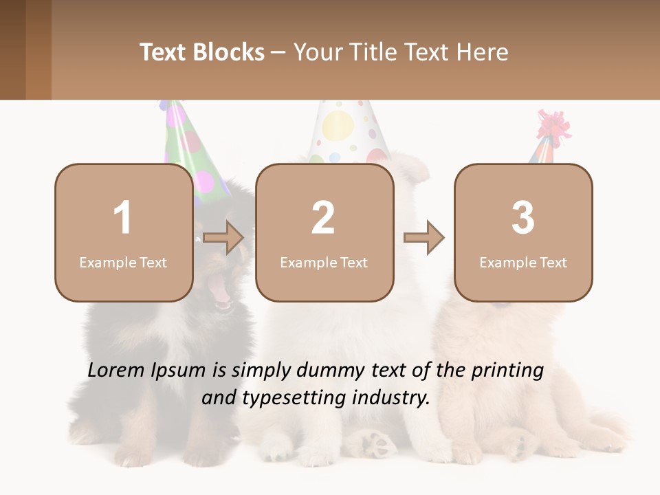 A Group Of Dogs Wearing Party Hats PowerPoint Template