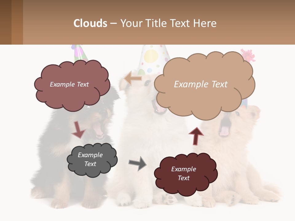 A Group Of Dogs Wearing Party Hats PowerPoint Template