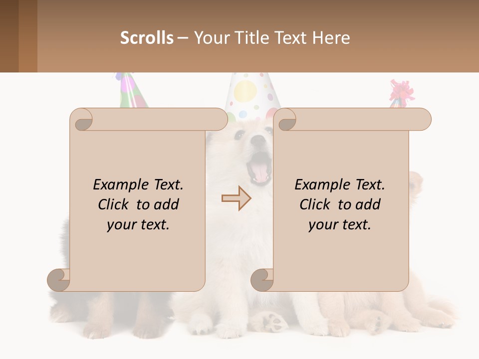 A Group Of Dogs Wearing Party Hats PowerPoint Template