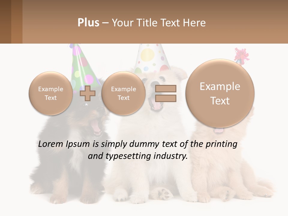 A Group Of Dogs Wearing Party Hats PowerPoint Template
