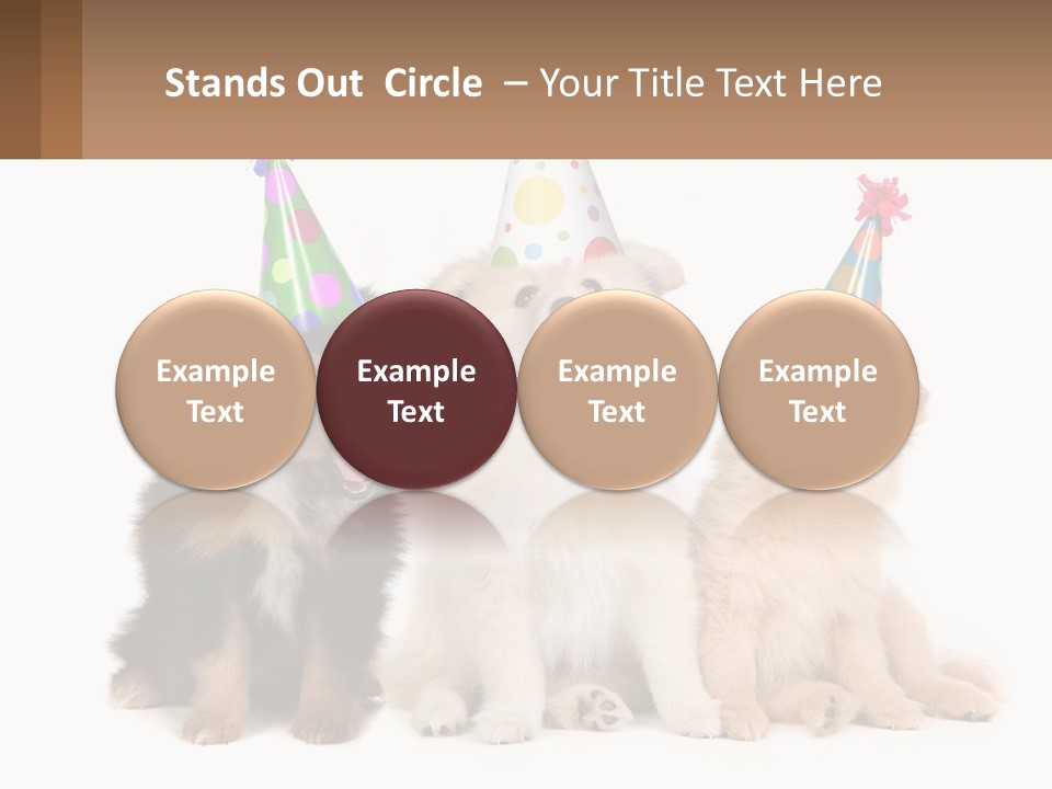 A Group Of Dogs Wearing Party Hats PowerPoint Template