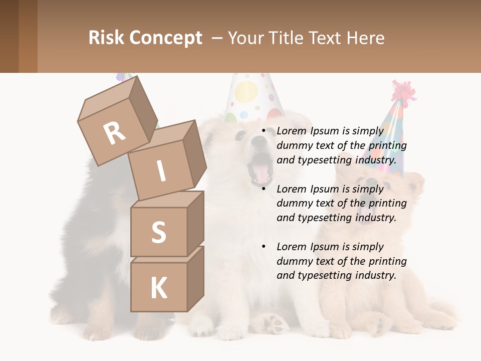 A Group Of Dogs Wearing Party Hats PowerPoint Template