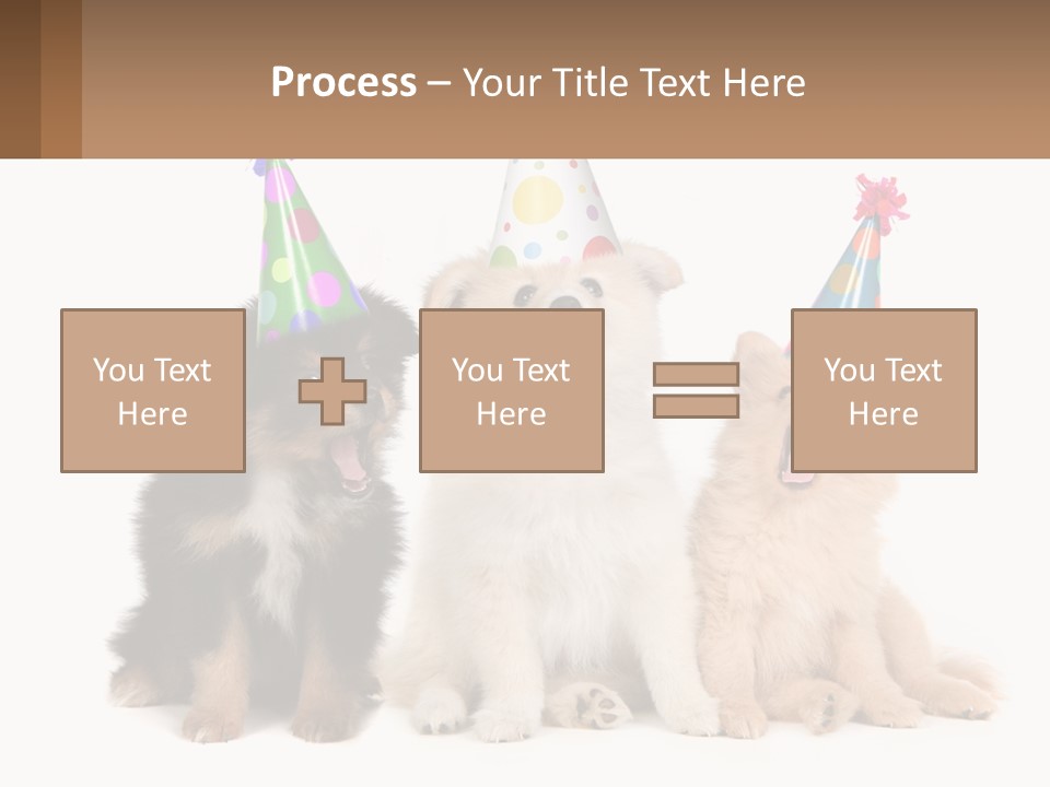 A Group Of Dogs Wearing Party Hats PowerPoint Template
