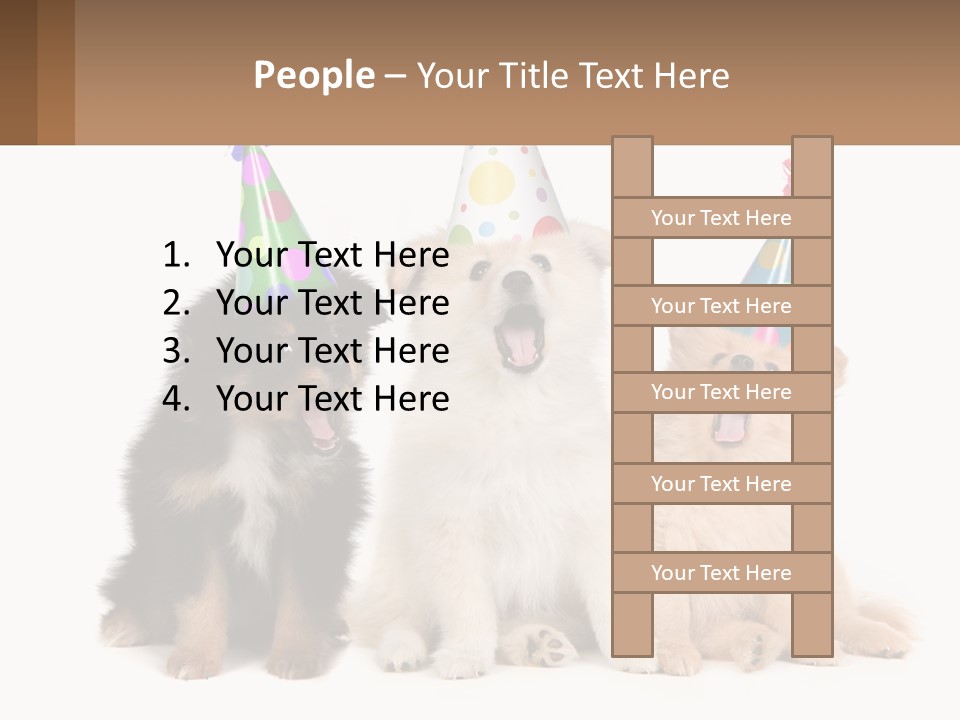 A Group Of Dogs Wearing Party Hats PowerPoint Template