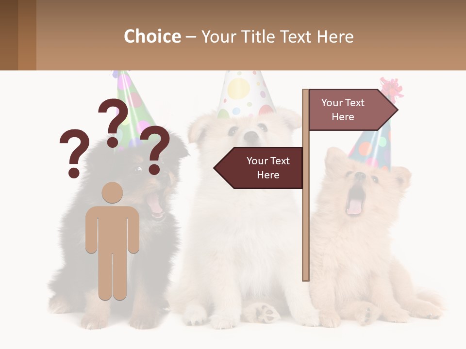 A Group Of Dogs Wearing Party Hats PowerPoint Template
