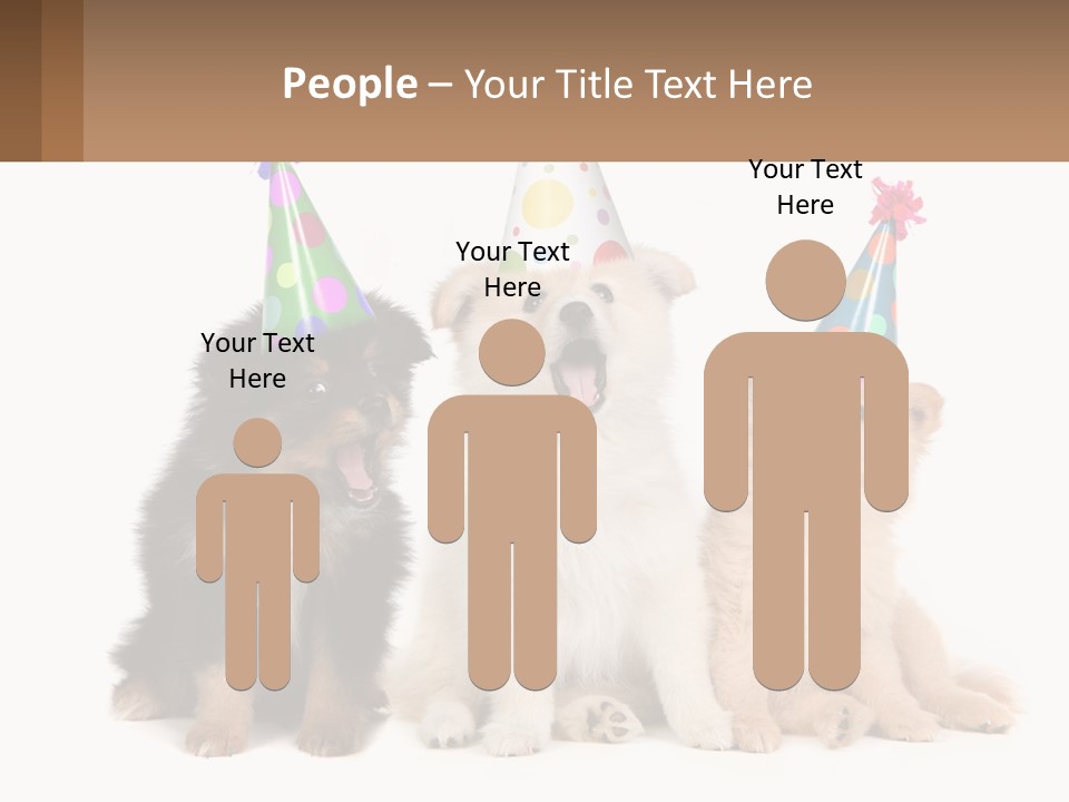 A Group Of Dogs Wearing Party Hats PowerPoint Template