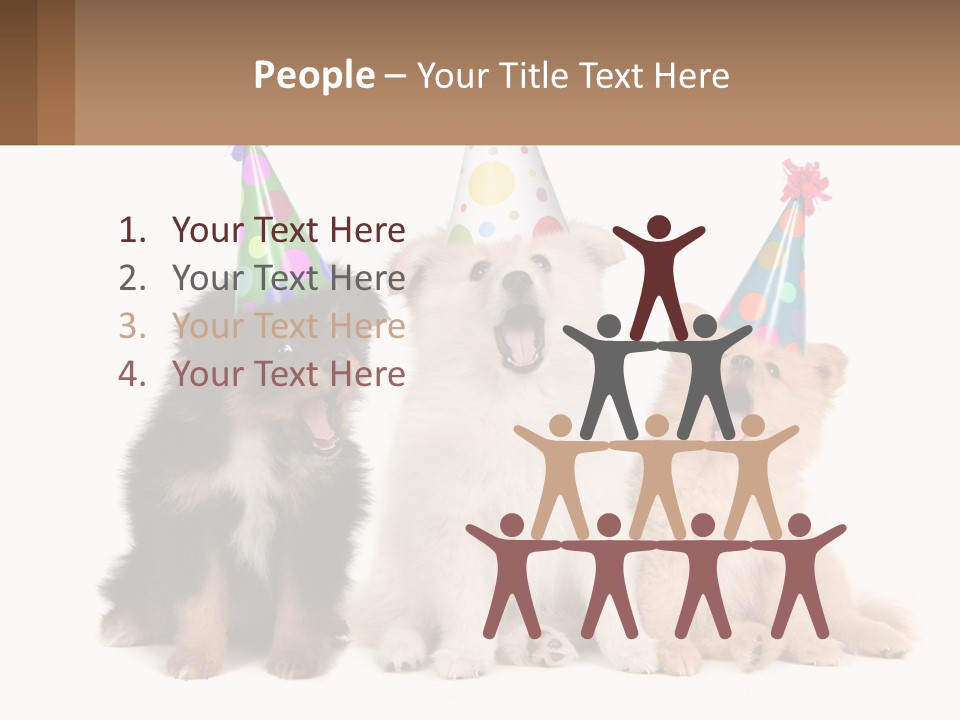 A Group Of Dogs Wearing Party Hats PowerPoint Template