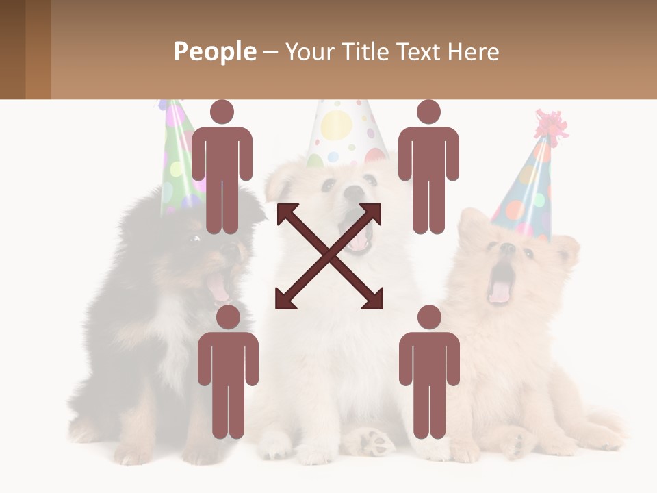 A Group Of Dogs Wearing Party Hats PowerPoint Template