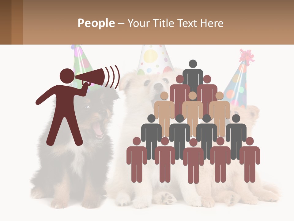 A Group Of Dogs Wearing Party Hats PowerPoint Template