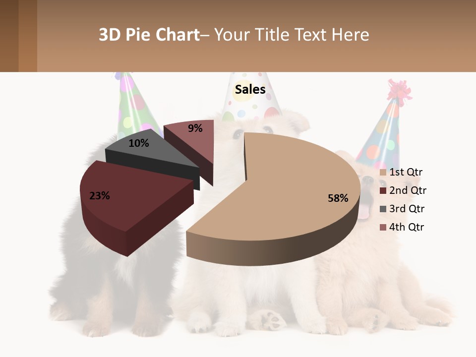 A Group Of Dogs Wearing Party Hats PowerPoint Template