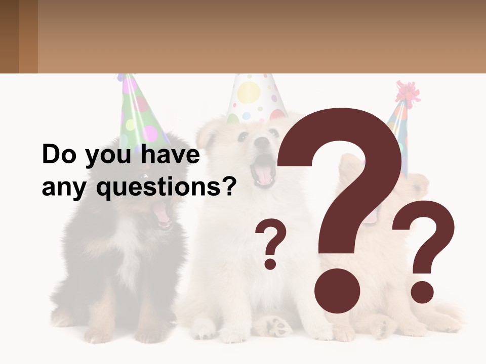 A Group Of Dogs Wearing Party Hats PowerPoint Template