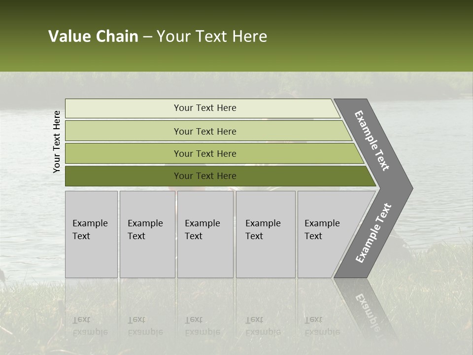 A Man And A Child Sitting On The Grass Near A Body Of Water PowerPoint Template