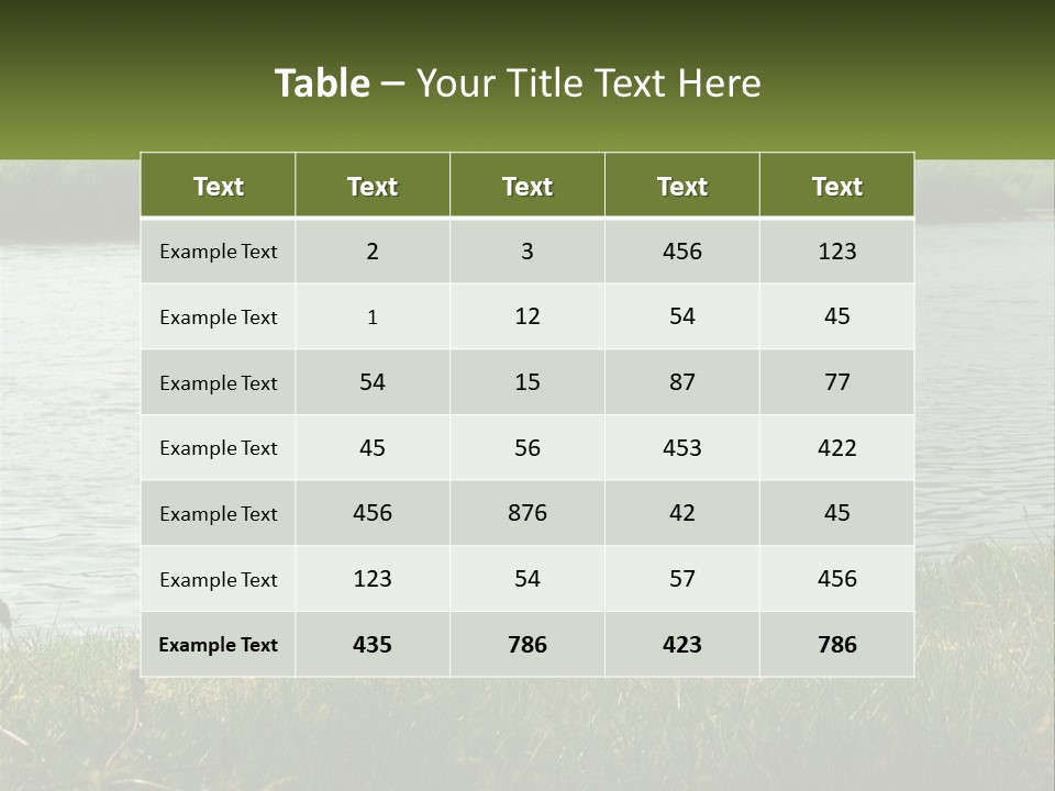 A Man And A Child Sitting On The Grass Near A Body Of Water PowerPoint Template