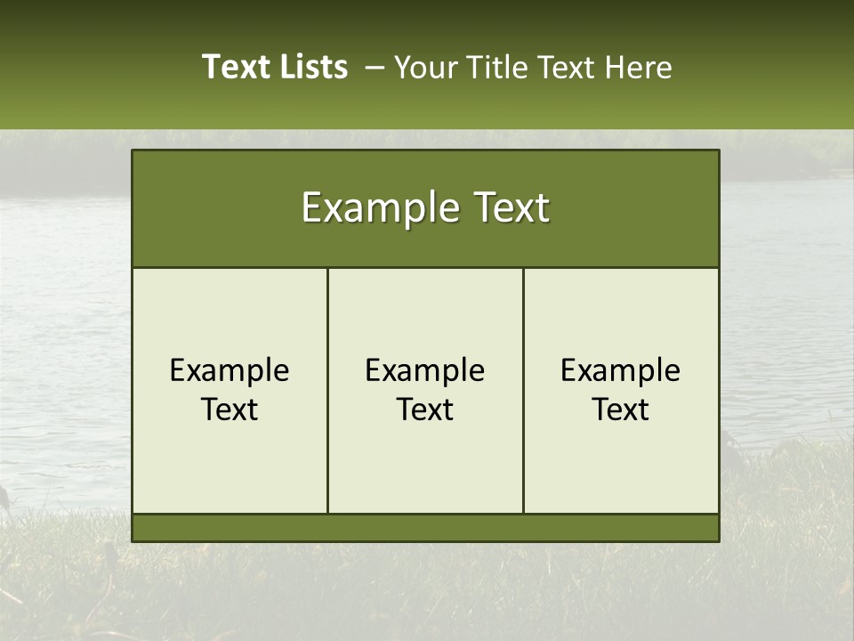 A Man And A Child Sitting On The Grass Near A Body Of Water PowerPoint Template