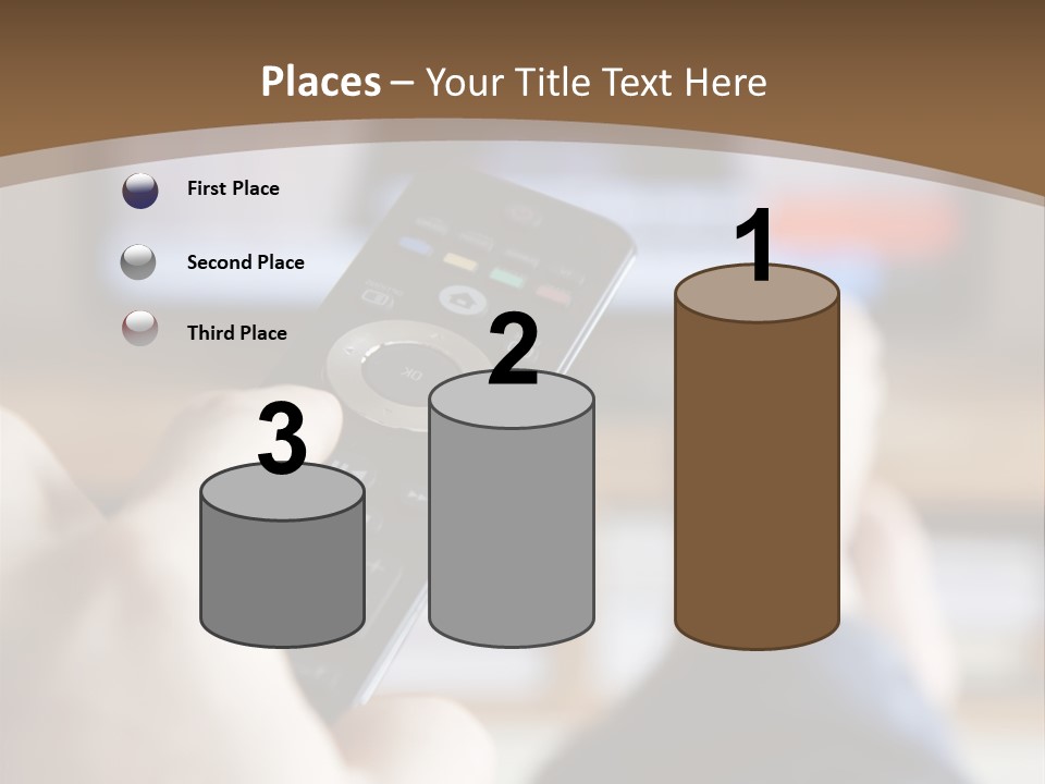 A Person Holding A Remote Control In Front Of A Television PowerPoint Template