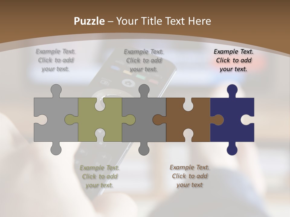 A Person Holding A Remote Control In Front Of A Television PowerPoint Template