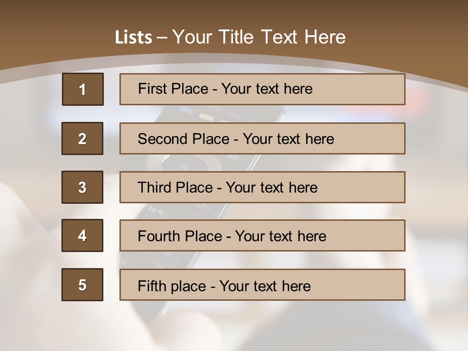 A Person Holding A Remote Control In Front Of A Television PowerPoint Template