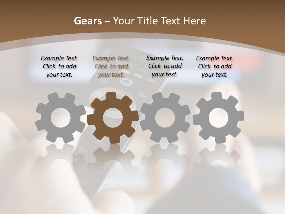 A Person Holding A Remote Control In Front Of A Television PowerPoint Template