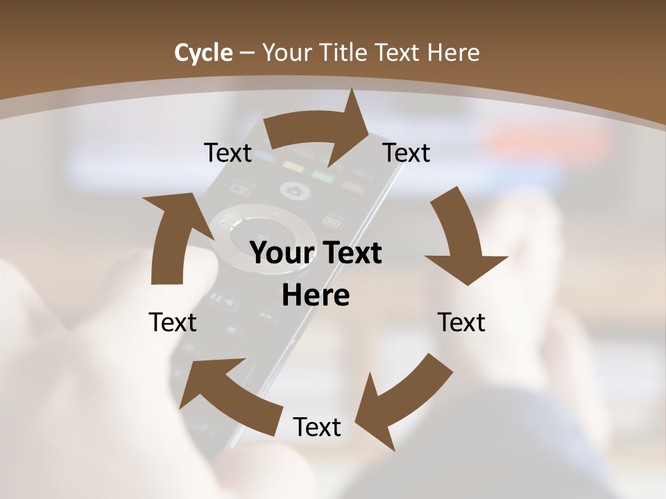 A Person Holding A Remote Control In Front Of A Television PowerPoint Template