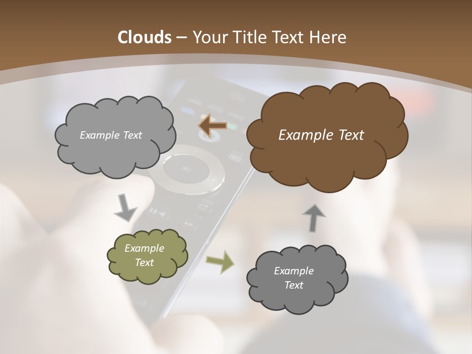 A Person Holding A Remote Control In Front Of A Television PowerPoint Template